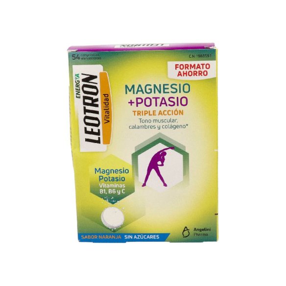 LEOTRON MAGNESIO  POTASIO 54 COMPRIMIDOS EFERVESCENTES SABOR NARANJA